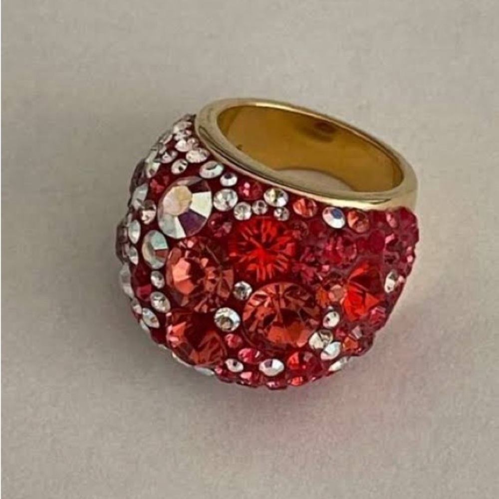 Swarovski Chic Red Crystal Cocktail Ring 52